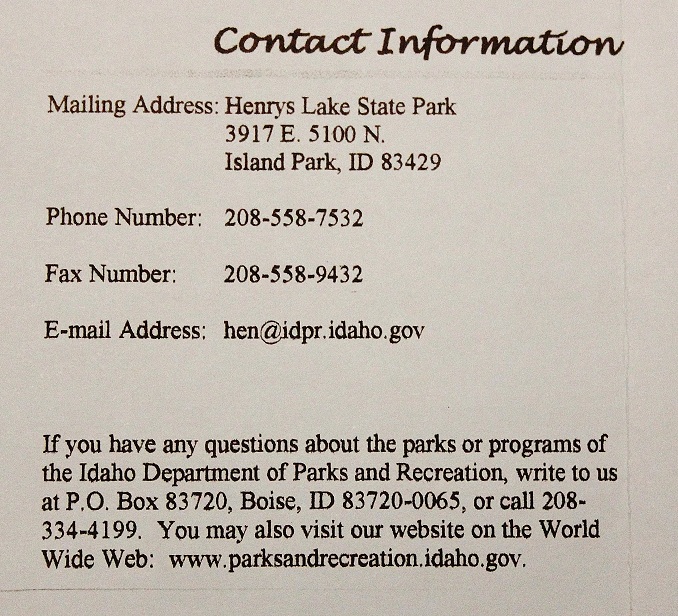 Henry's Lake State Park