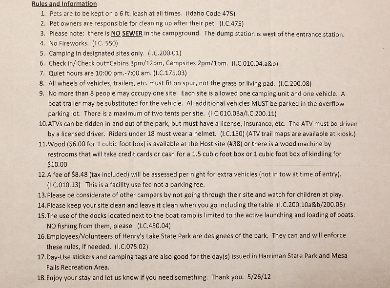 Henry's Lake State Park