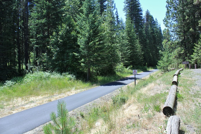 Here is a view of the trail as it passes the parking area for Indian Cliffs Trailhead.