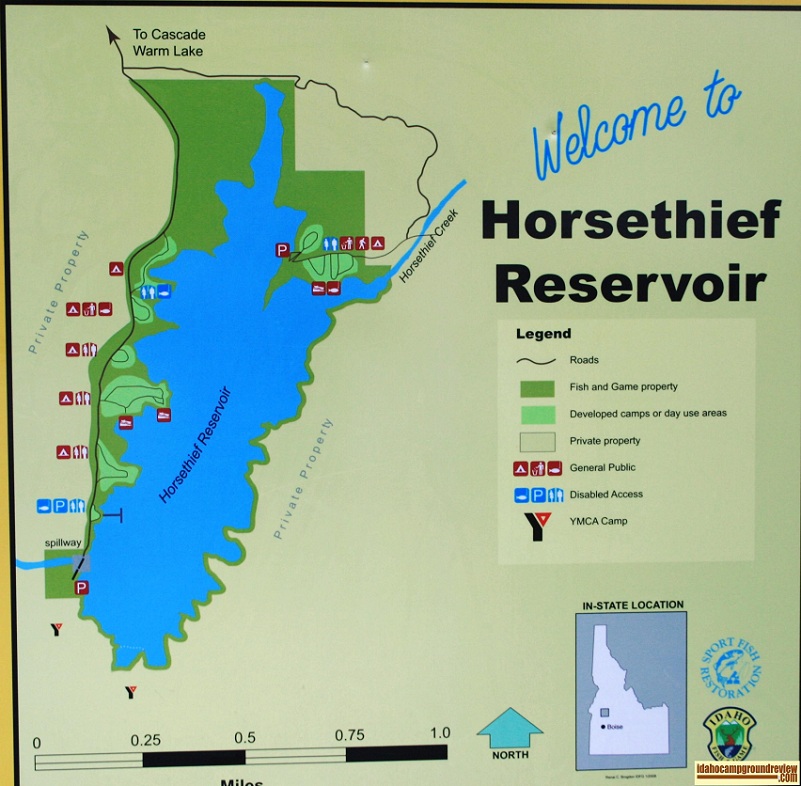 Map of Horsethief Resr Campgounds