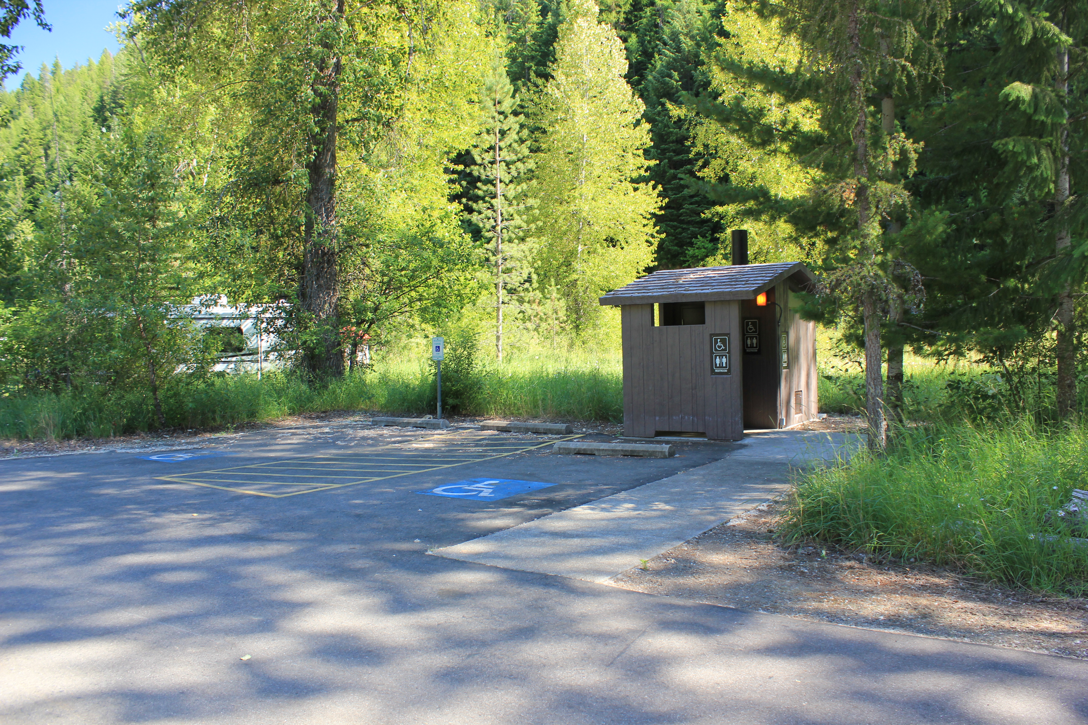 Outhouse at Huckleberry Campground.