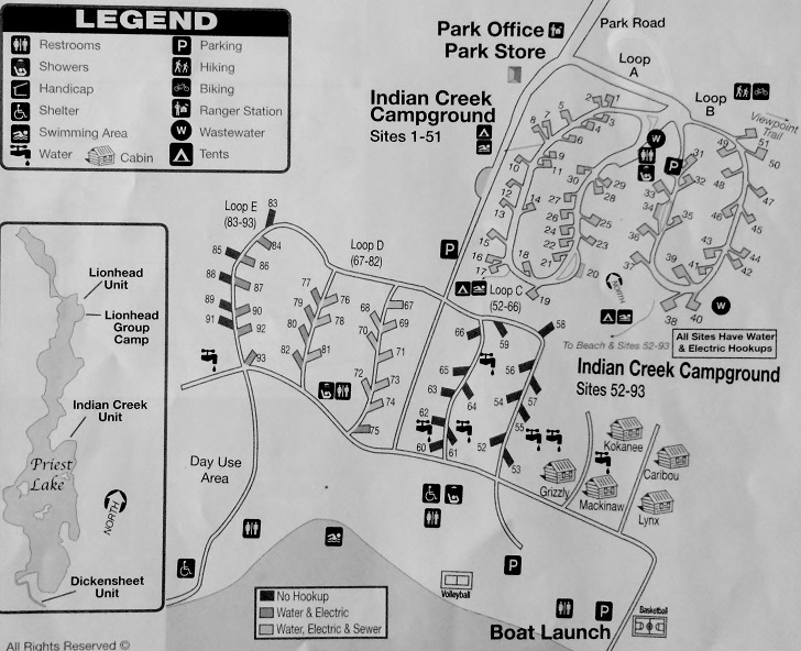 priest lake camping map Indian Creek Campground Northern Idaho Campsites Images And priest lake camping map