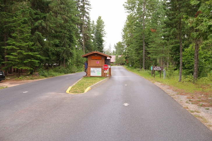 The information booth at the entrance to the park. 
