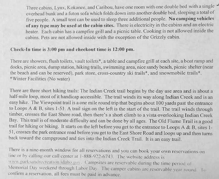 Indian Creek Campground, a part of Priest Lake State Park.