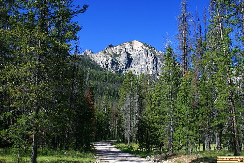 This looks like a mountain but its just the beginning. Iron Creek Campground in the Sawtooth National Recreation Area.