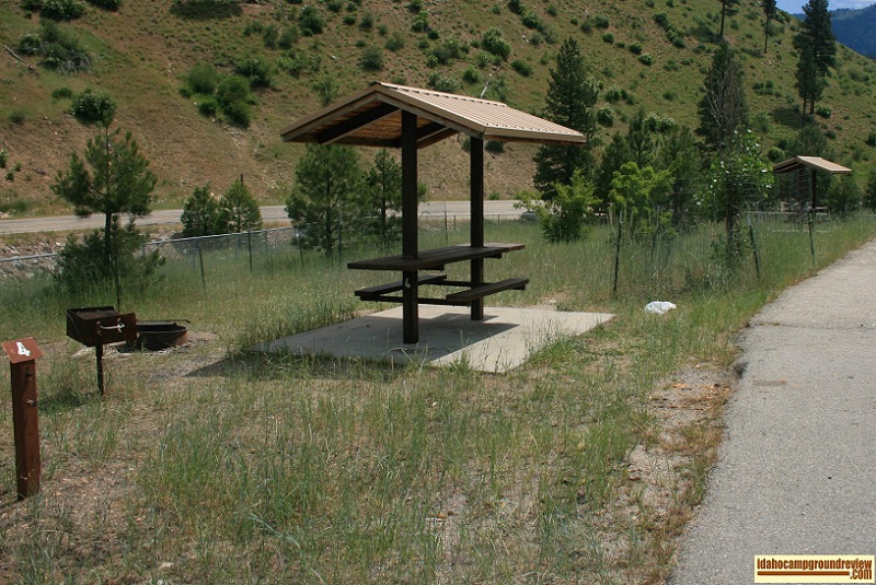 Kirkham Campground and hot springs on the South Fork of the Payette River.
