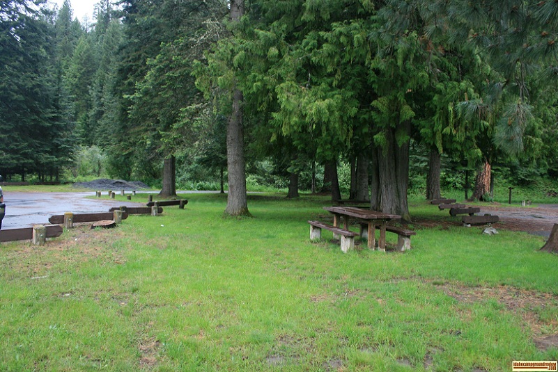 The picnic area in Laird Park Campground, one of two.