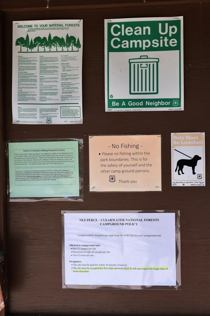 A picture of one of the information boards at Laird Park in northern Idaho.