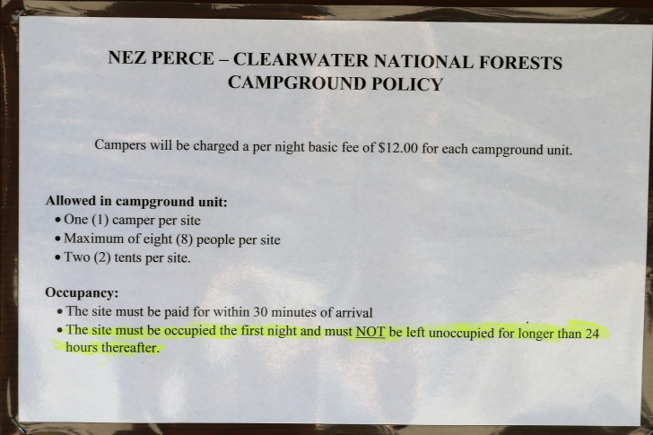 A picture of an information site in Laird Park in northern Idaho.