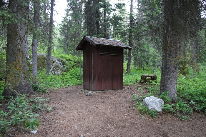 Lake Fork Campground site outhouse.