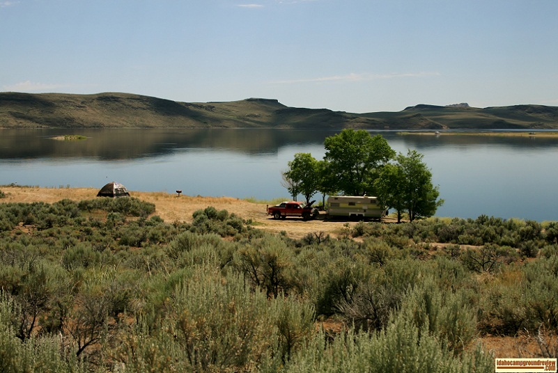 Lava Creek Campground on Magic Reservoir.