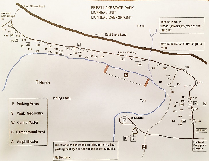 Lionhead Campground Review, part of Preist Lake State Park - Campsites.