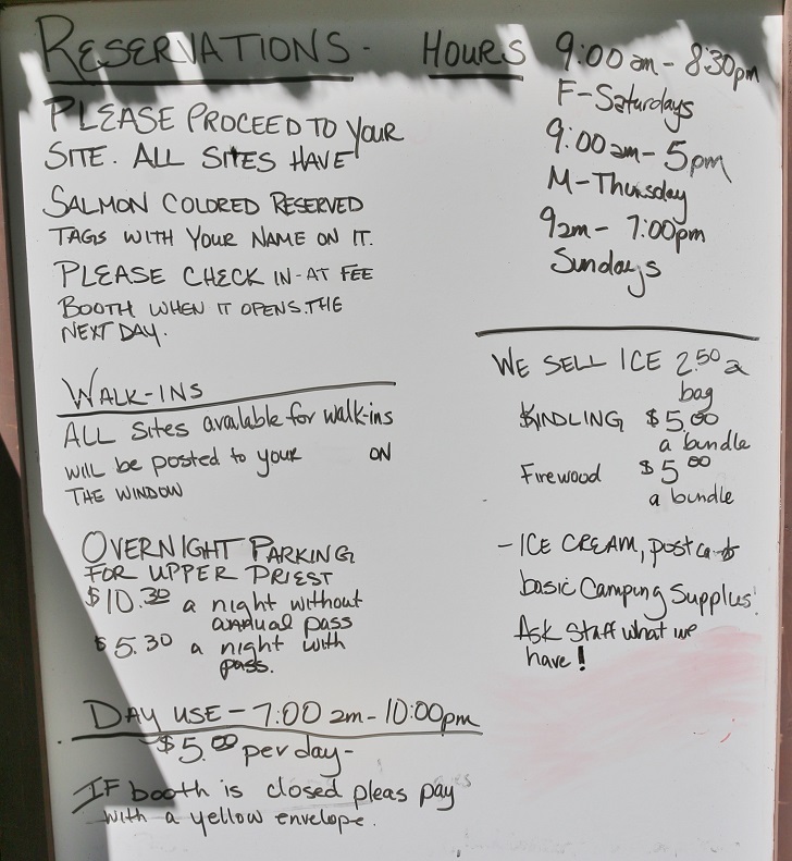 Lionhead Campground review, part of Preist Lake State Park - Facilities.