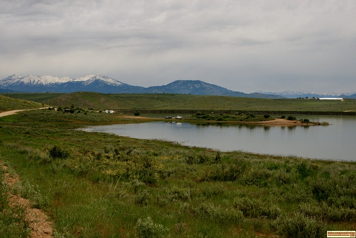 This a view of the main Little Camas Reservoir camping area.