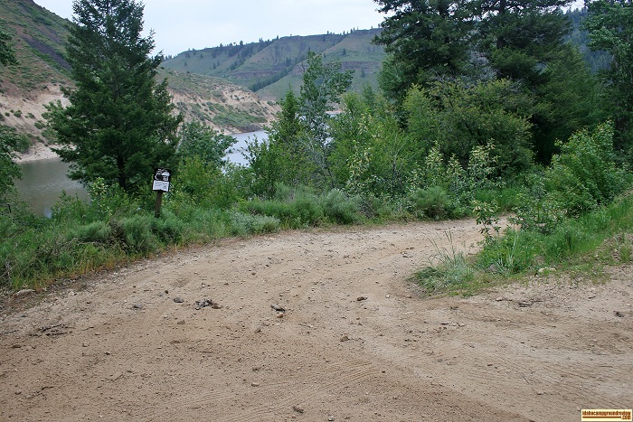 View of the road to Little Wilson Creek Campground.