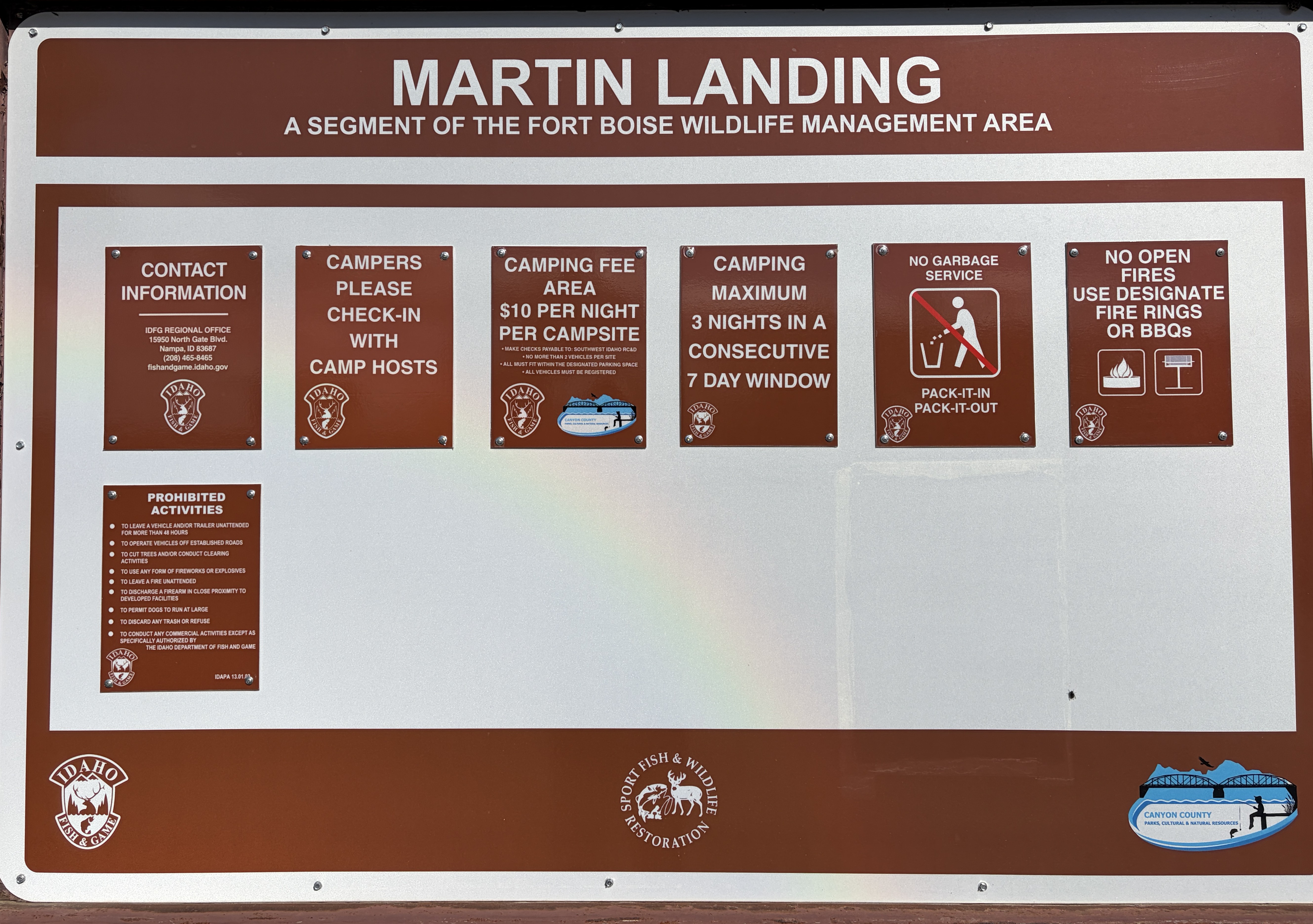 martin landing signs and info