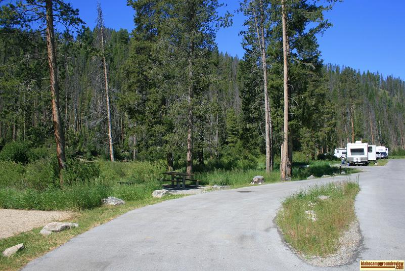 These RV camping sites in Mormon Bend Campground, are "pull-thru" sites.