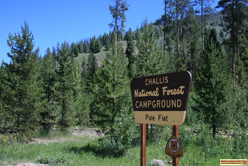 At the entrance to Pole Flat Campground on the Yankee Fork of the Salmon River the elevation is about 6100 feet.