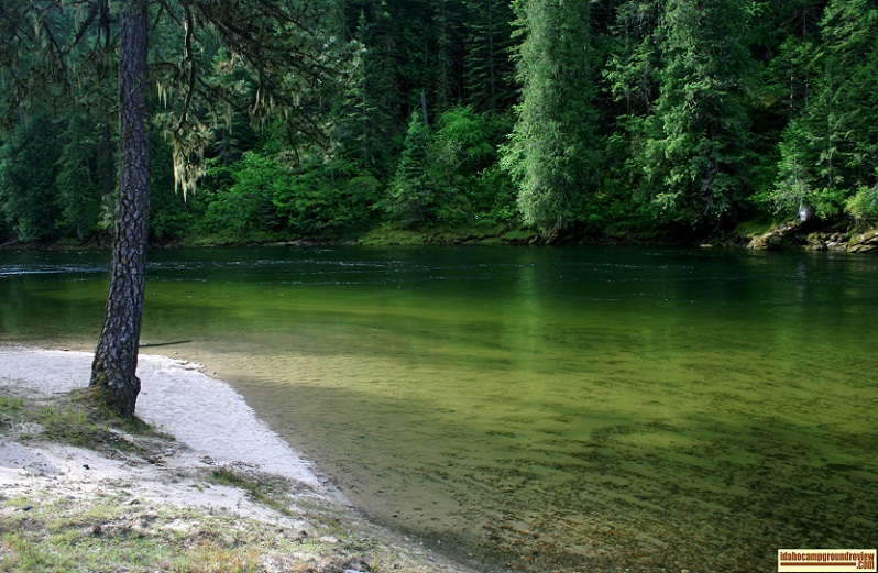 The Selway River left this beautiful white sand beach at Race Creek Campground.