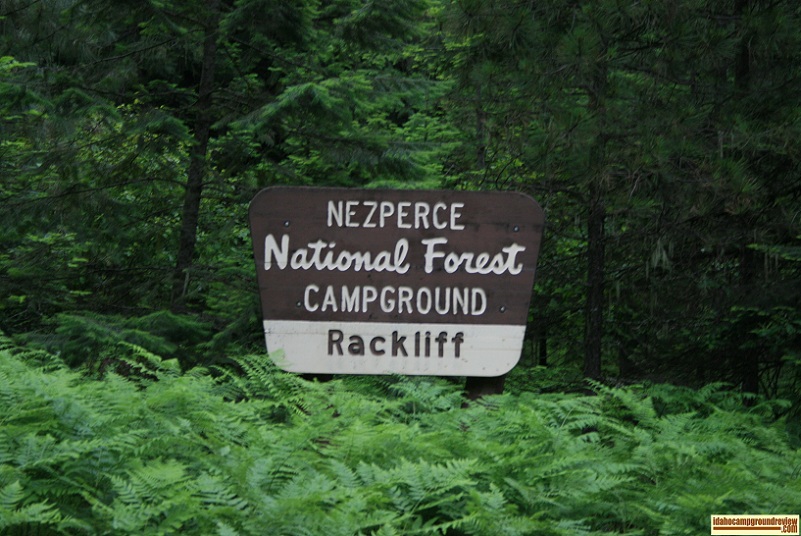 the sign at Rackliff Campground on the Selway River