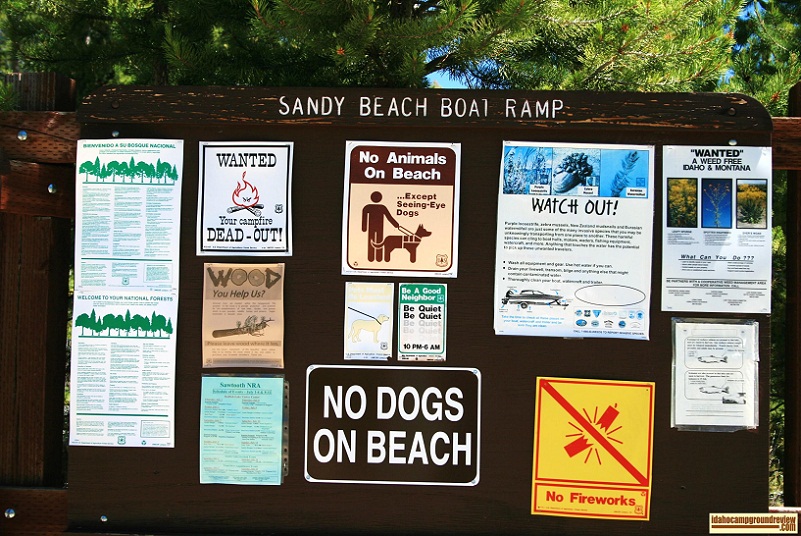 Sandy Beach Boat Ramp is the boat access point for Redfish Lake.