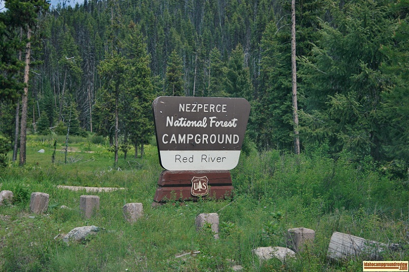 The entrance to Red River Campground near Elk City Idaho.