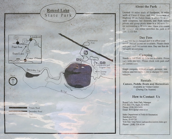 Informational signs at Round Lake State Park.