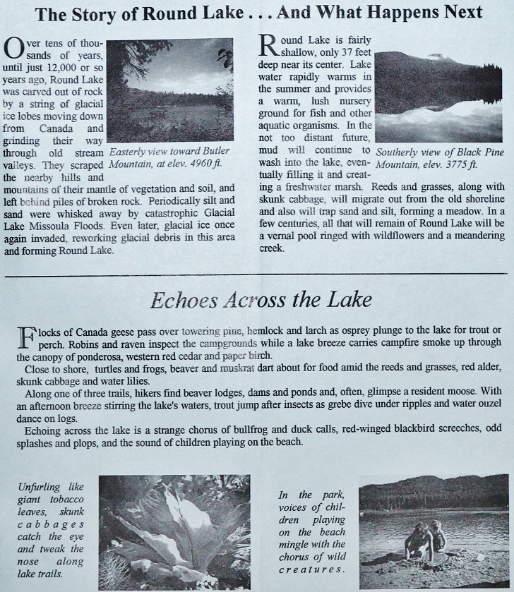 Informational signs at Round Lake State Park.