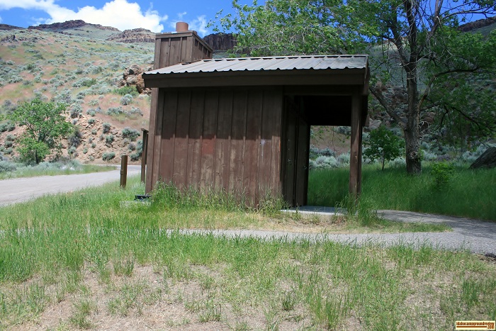 This is the vault style outhouse at Schipper Campground.