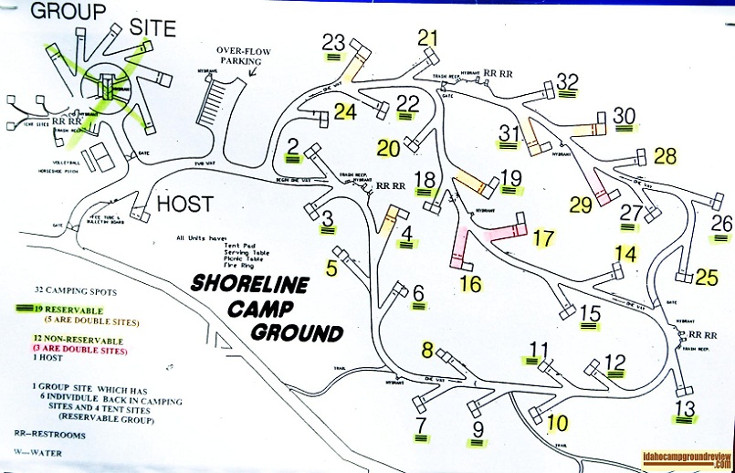 Map of Shoreline Campground