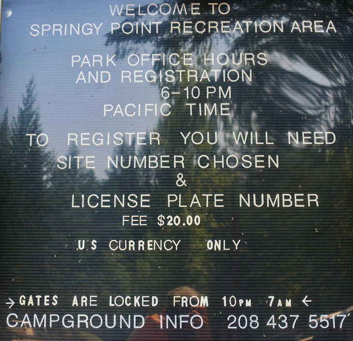 Springy Point Recreation Area - Signs and Info