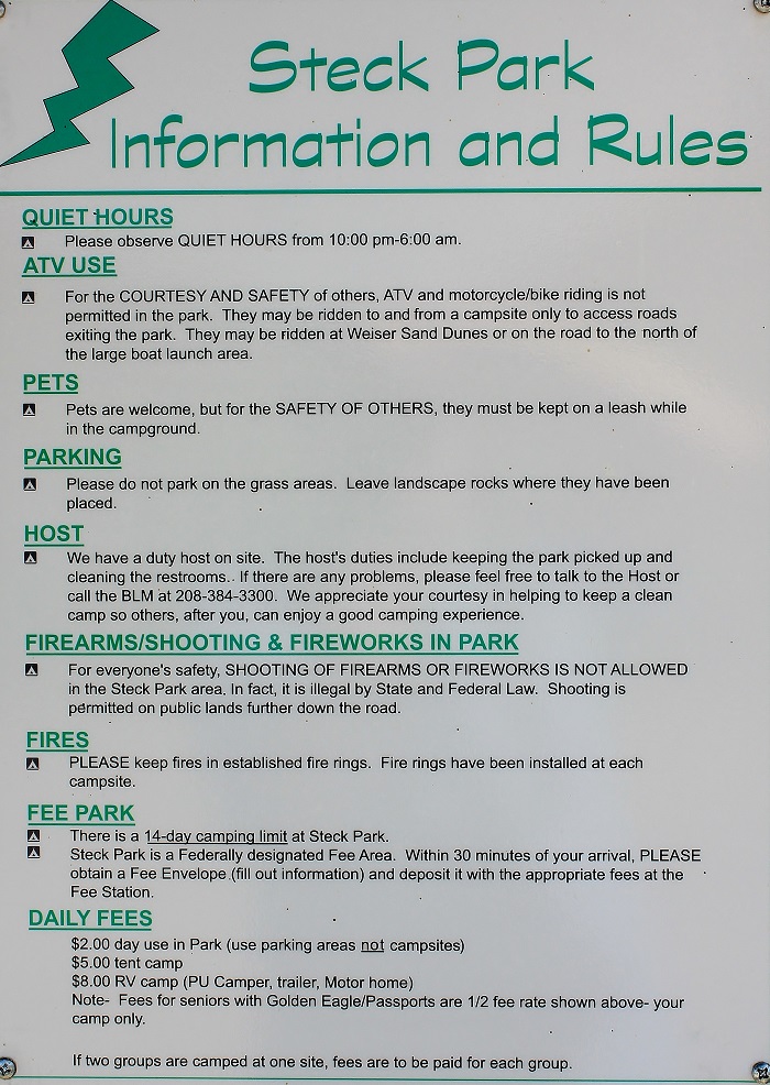 Steck Park on Brownlee Reservoir