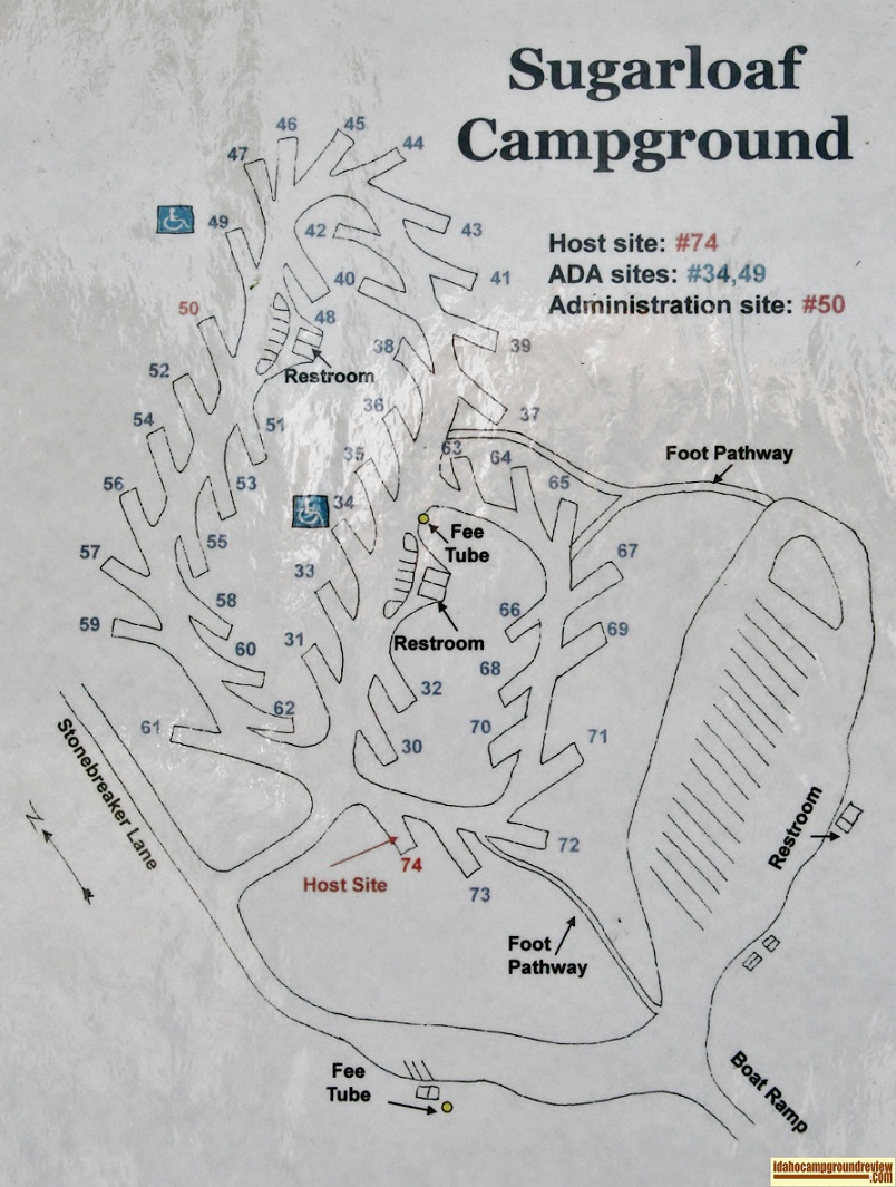 Map of Sugarloaf Campground.