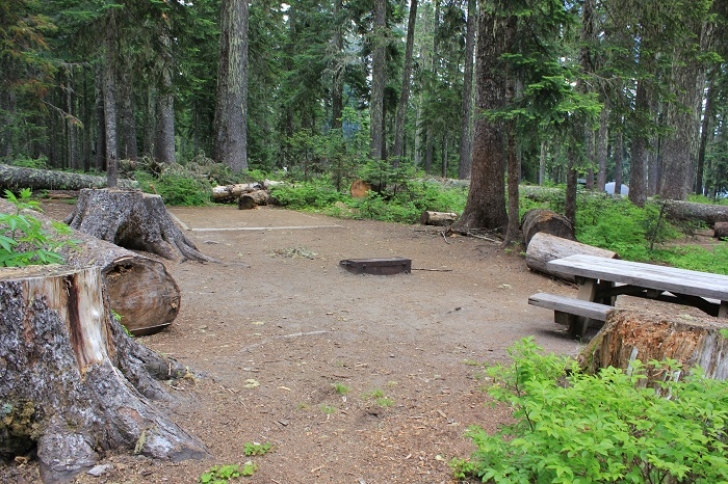 Camping in Washington's Takhlakh Lake Campground.
