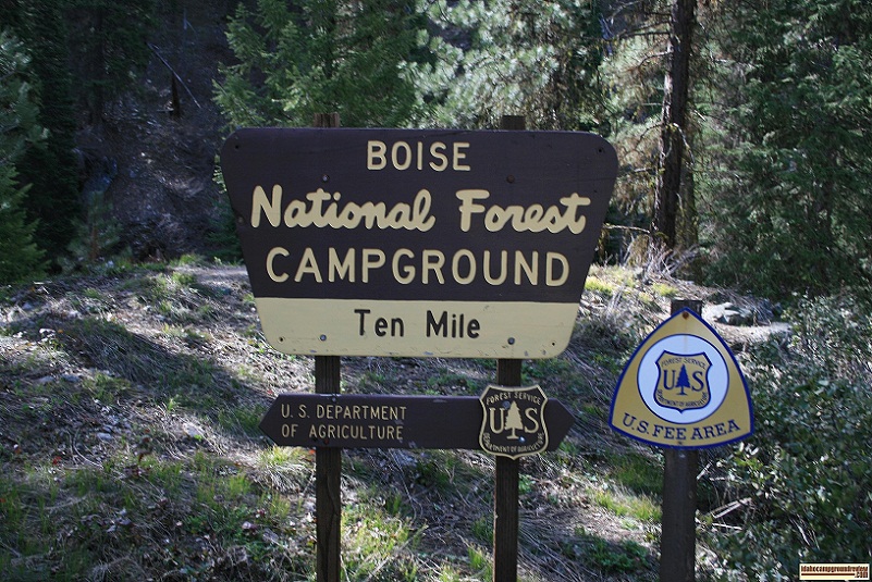 the sign at ten mile campground