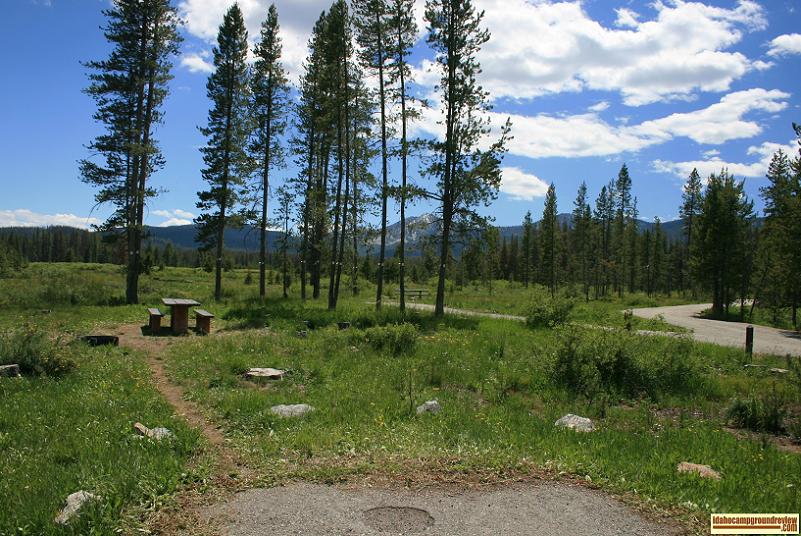 View of sites in Thatcher Creek Campground