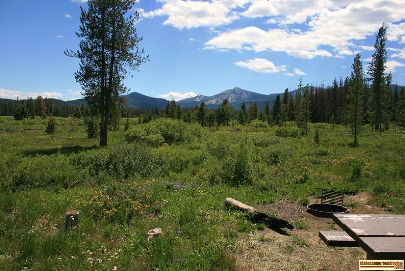 This is the view of the Sawtooth Mountains from Thatcher Creek Campground.