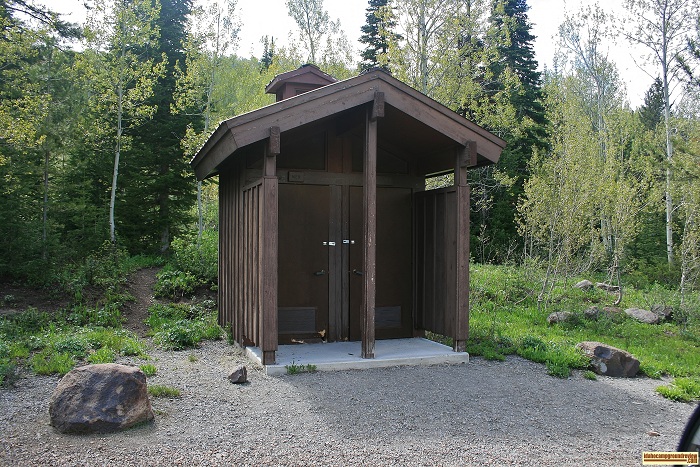 The outhouse in Upper Penstemon Campground is the normal vault style.