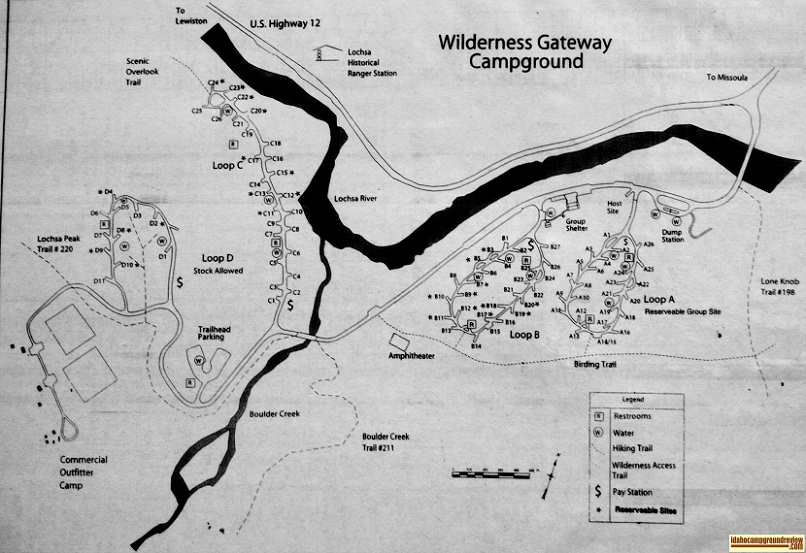 Wilderness Gateway Campground on the Lochsa River