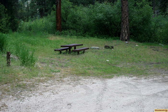 Campsite #3 in Willow Creek Campground in the Sawtooth National Forest.