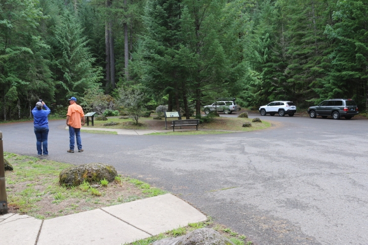 Parking at Watson Falls in Oregon.