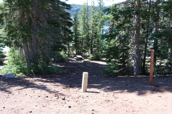 A picture of Campsite 10 from the parking spot.